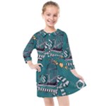 Slytherin Pattern Kids  Quarter Sleeve Shirt Dress