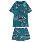 Slytherin Pattern Kids  Swim Tee and Shorts Set