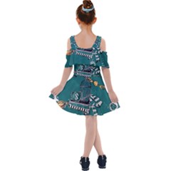 Kids  Shoulder Cutout Chiffon Dress 