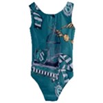 Slytherin Pattern Kids  Cut-Out Back One Piece Swimsuit