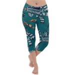 Slytherin Pattern Lightweight Velour Capri Yoga Leggings