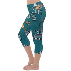 Lightweight Velour Capri Yoga Leggings 