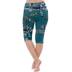 Lightweight Velour Cropped Yoga Leggings 