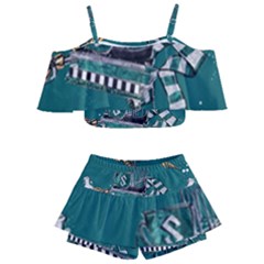 Kids  Off Shoulder Skirt Bikini 