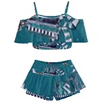 Slytherin Pattern Kids  Off Shoulder Skirt Bikini