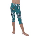 Slytherin Pattern Kids  Lightweight Velour Capri Leggings 