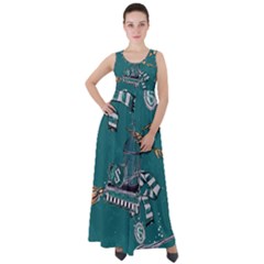 Empire Waist Velour Maxi Dress 