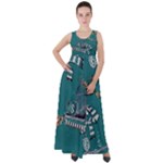 Slytherin Pattern Empire Waist Velour Maxi Dress