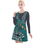 Slytherin Pattern Plunge Pinafore Velour Dress