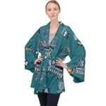 Slytherin Pattern Velvet Kimono Robe