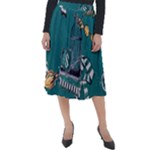 Slytherin Pattern Classic Velour Midi Skirt 