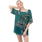 Slytherin Pattern Oversized Chiffon Top