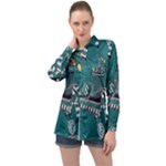 Slytherin Pattern Long Sleeve Satin Shirt