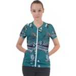 Slytherin Pattern Short Sleeve Zip Up Jacket