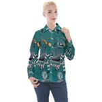 Slytherin Pattern Women s Long Sleeve Pocket Shirt