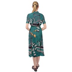 Keyhole Neckline Chiffon Dress 