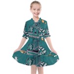 Slytherin Pattern Kids  All Frills Chiffon Dress