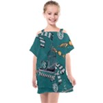 Slytherin Pattern Kids  One Piece Chiffon Dress