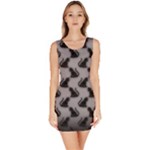 Black Cats On Gray Bodycon Dress