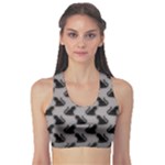 Black Cats On Gray Sports Bra