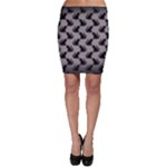 Black Cats On Gray Bodycon Skirt