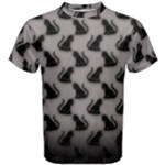 Black Cats On Gray Men s Cotton Tee