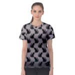 Black Cats On Gray Women s Sport Mesh Tee