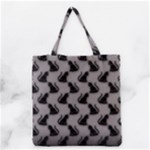 Black Cats On Gray Grocery Tote Bag