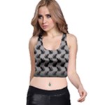 Black Cats On Gray Racer Back Crop Top