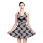 Black Cats On Gray Reversible Skater Dress