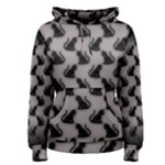 Black Cats On Gray Women s Pullover Hoodie