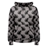 Black Cats On Gray Women s Pullover Hoodie