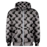 Black Cats On Gray Men s Zipper Hoodie