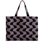 Black Cats On Gray Zipper Mini Tote Bag