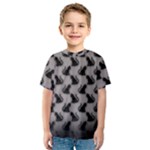 Black Cats On Gray Kids  Sport Mesh Tee