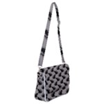 Black Cats On Gray Shoulder Bag with Back Zipper