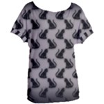 Black Cats On Gray Women s Oversized Tee