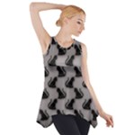 Black Cats On Gray Side Drop Tank Tunic