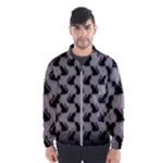Black Cats On Gray Men s Windbreaker