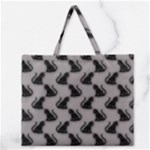 Black Cats On Gray Zipper Large Tote Bag