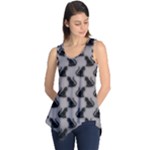 Black Cats On Gray Sleeveless Tunic