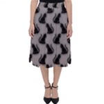 Black Cats On Gray Classic Midi Skirt