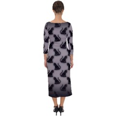 Quarter Sleeve Midi Bodycon Dress 