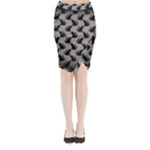 Black Cats On Gray Midi Wrap Pencil Skirt