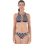 Black Cats On Gray Perfectly Cut Out Bikini Set