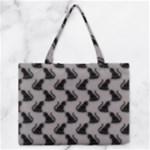 Black Cats On Gray Zipper Medium Tote Bag