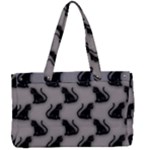 Black Cats On Gray Canvas Work Bag