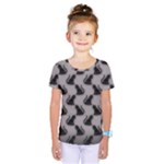 Black Cats On Gray Kids  One Piece Tee