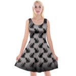 Black Cats On Gray Reversible Velvet Sleeveless Dress