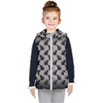 Black Cats On Gray Kids  Hooded Puffer Vest